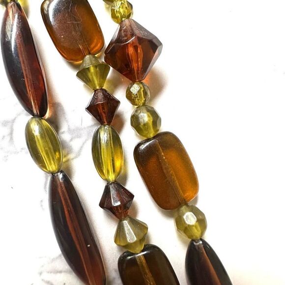 Green and brown multi strand necklace - Picture 6 of 8